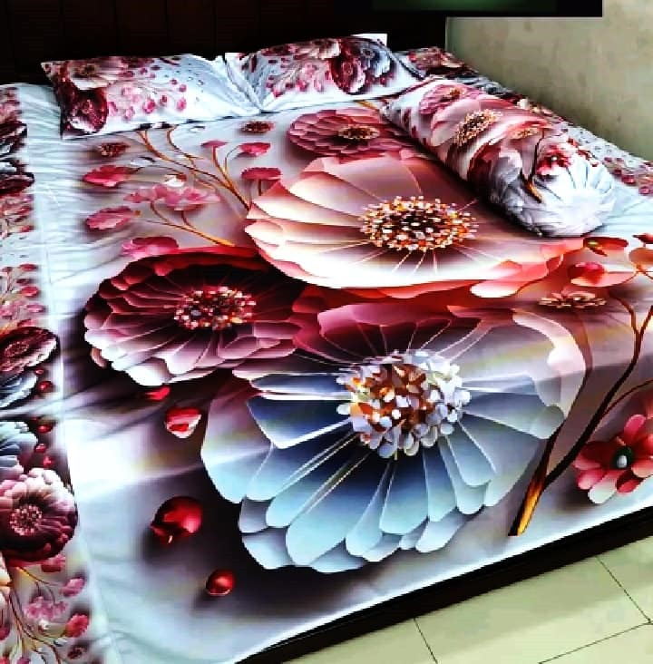 প্রিমিয়াম থ্রি ডি বেড সিট  ফোর পিস