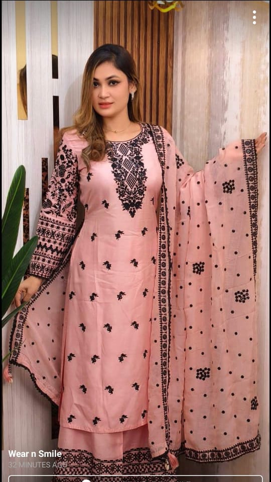 skin print block print  থ্রি পিস