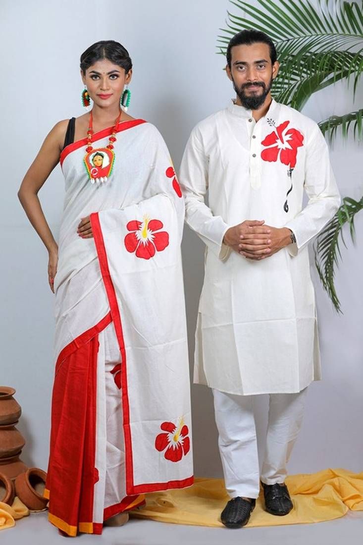 শাড়ি পাঞ্জাবি কপল সেট