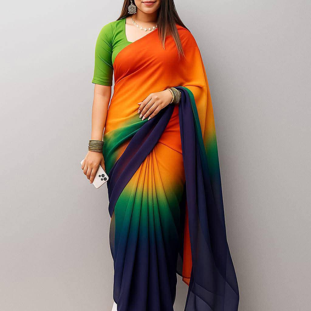 রংধনু জর্জেট শাড়ি